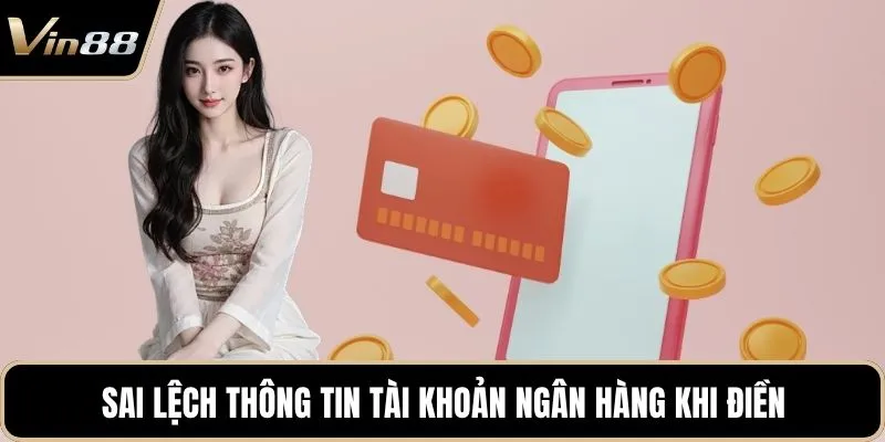 Sai lệch thông tin tài khoản ngân hàng khi điền
